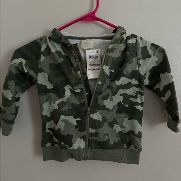 NWT First Impressions Military Army Print Zip Hoodie - Picture 1 of 3